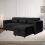 (Black Linen) 4 Seater Reversible Sofa Bed Storage Sofa Bed Pull-Out Sleeper Corner L-Shaped UK 8