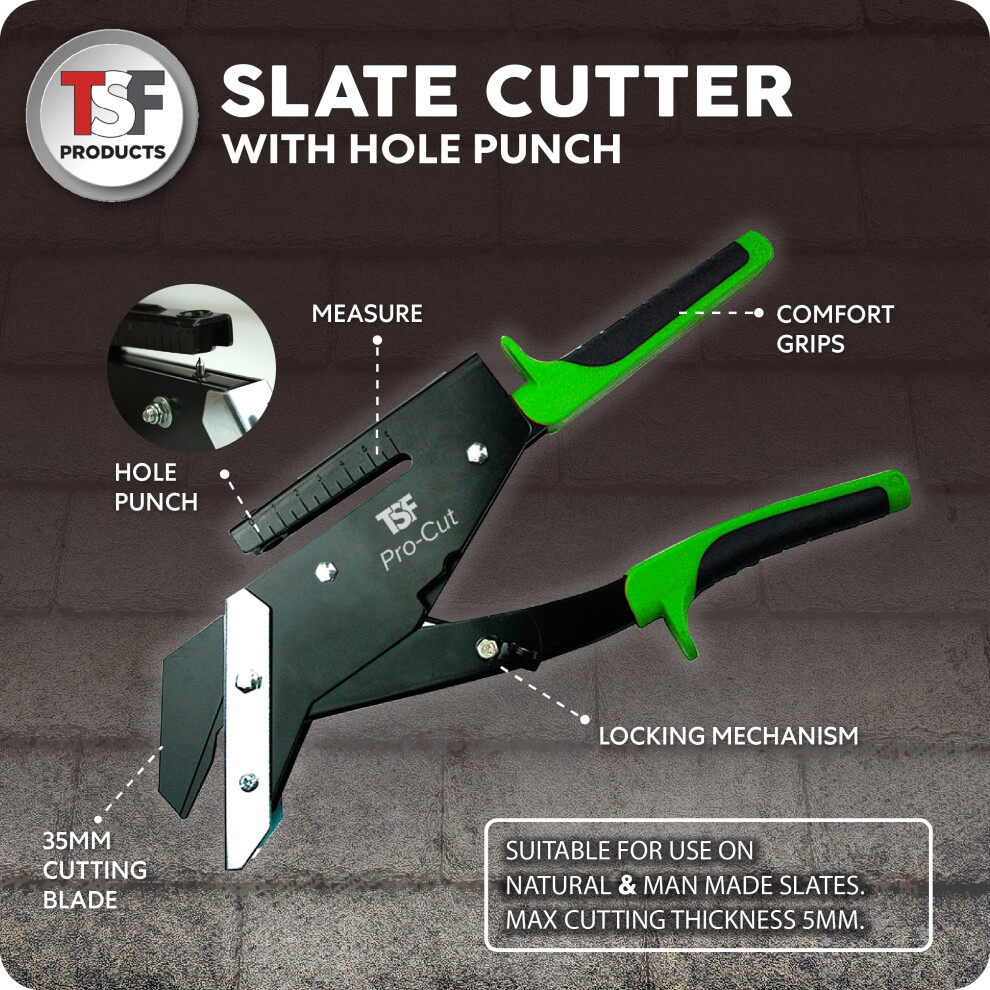 Tsf Slate Cutter With Hole Punch Sc01g 35Mm Roofers & Slaters Tools 5065002865021