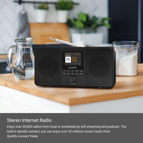 LEMEGA IR4S Internet Radio, Podcasts, Bluetooth, DAB & FM Stereo,Black 2