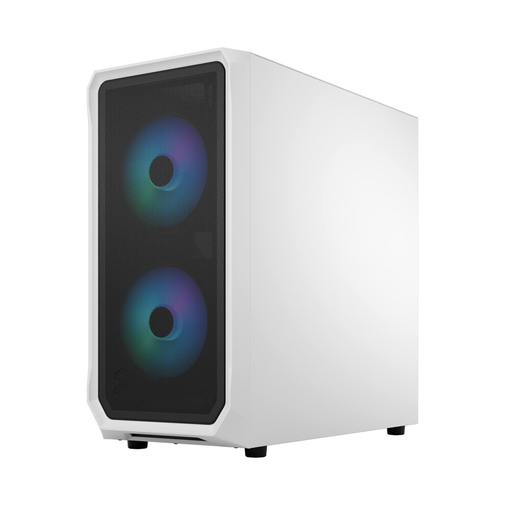 Fractal Design Focus 2 Rgb -Tempered Glass Clear Tint - Mesh Front Â Two 140 Mm Rgb Aspect Fans Included - Atx Gaming Case White 843276103484