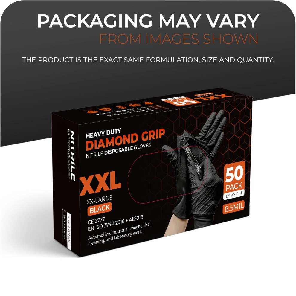 The Real Touch Nitrile Gloves 500 Count Heavyduty Disposable Mechanic 5006854433686
