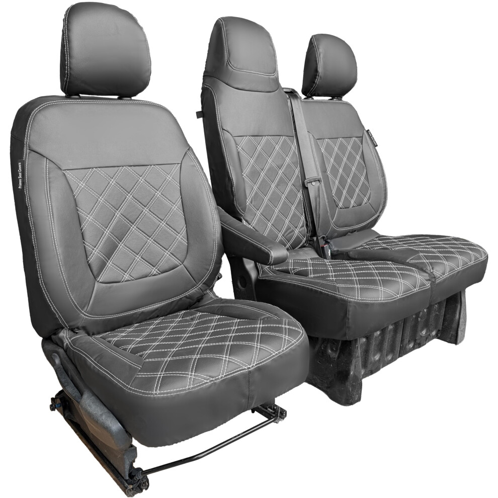 Seat Covers For Renault Trafic 2014 Onwards | Vauxhall Vivaro 2014-2019 | Fiat Talento | Nissan Nv300 | Nissan Primastar | Tailored Leatherette Heavy 5065021190593