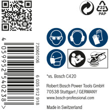Bosch 50x EXPERT M480 Sanding Net (for Paint on wood, Hardwood, Ø 125 mm, Grit 220, Professional Accessory Random Orbital Sander, Orbital Sander)