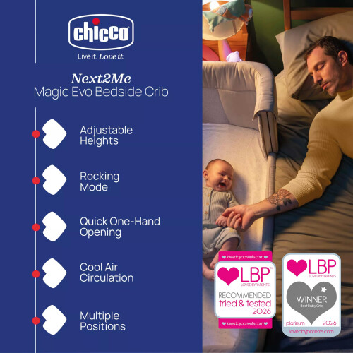Chicco Next2Me Magic Evo Infant Cosleeping Crib Compatible with Differ 1