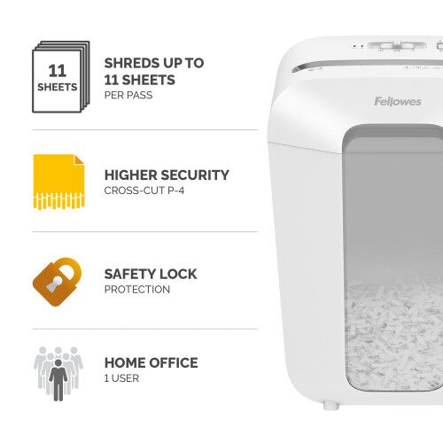 Fellowes Fellowes Powershred LX70 Cross cut Shredder White 1