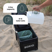 BOXIO Toilet Plus - Convenient Camping Toilet! Compact, Safe, and Personal Composting Toilet with Convenient Disposal for Camping, RVing, Boating, Roa