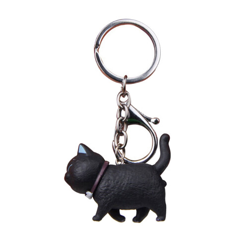 Cute Cat Key Ring Accessory Various Stylish Colors Key-Black