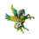 Belle broche de strass de cheval volant adaptée aux-Vert 1