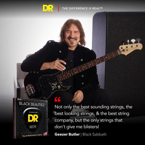 DR Strings BLACK BEAUTIES Series 5 String Bass Strings - Medium 45-125 2