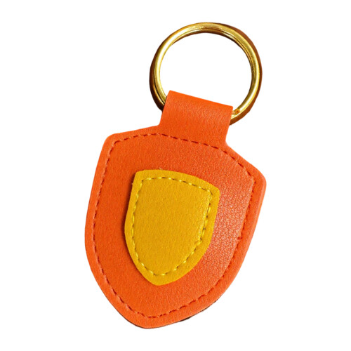 Unique Personalized Key Chain Soft PU Leather Light And-Orange