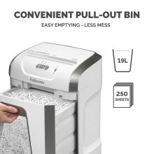 Fellowes Paper Shredder for Home Office Use - 12 Sheet Cross Cut Paper Shredder for Deskside Use - FS-12C Home Shredder with 19L Pull-out Bin - 20 Mi
