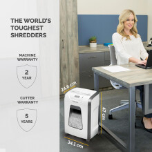 Fellowes Paper Shredder for Home Office Use - 15 Sheet Cross Cut Paper Shredder for Deskside Use - Powershred 15C Home Shredder with 19L Pull-out Bin