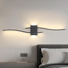 Comely Wall Sconce Light Indoor, Black Modern LED Wall Lamp 27W 3000LM, Warm White 3000K, Aluminium LED Wall Lights for Living Room Bedroom Hallway Di