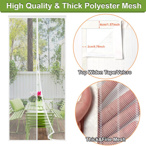 Risareyi Magnetic Fly Screens for Doors 210x265cm, White 2