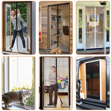 Risareyi Magnetic Fly Screens for Doors 140x225cm, Black Mesh Mosquito Net for Patio Door Fly Screen Curtain Closes Automatically Anti-Mosquito Bugs I