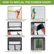 Risareyi Magnetic Fly Screens for Doors 105x235cm, Black Mesh Mosquito Net for Door and Window Closes Automatically Anti-Mosquito Bugs Insects for Pat
