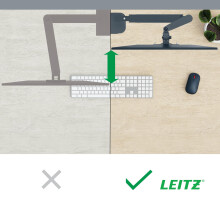 Leitz Ergo Space Saving Monitor and Laptop Arm, Dark Grey Arm for Monitor Up to 32" and Laptop Up to 17", Velvet Grey, 65380089