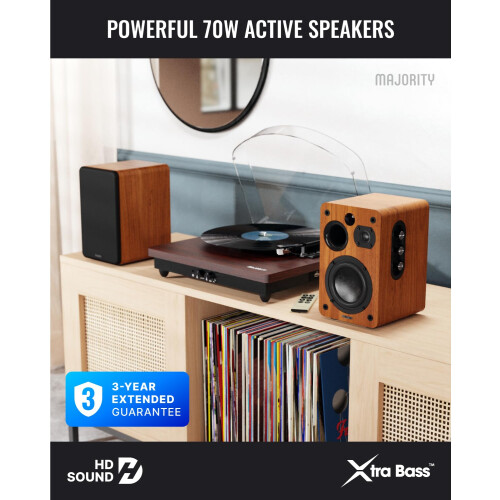 MAJORITY D70X Active Bluetooth Bookshelf Speakers | Powered Stereo Speakers 1