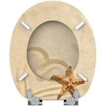 Sanilo Soft Close Toilet Seat, Wide Choice of New Toilet Seats, Stable Hinges, Easy to Mount (Sandy)