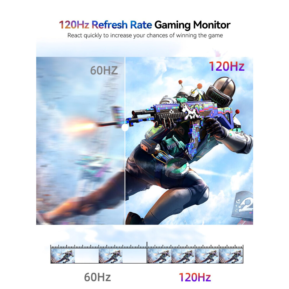 Uperfect Portable Monitor 18.5 Inch 120Hz, Portable Gaming Monitor 1080P Fhd 100% Srgb Matte Screen, Ips Hdr Freesync Speaker Hdmi Usb C Monitor, Vesa 6975339684839
