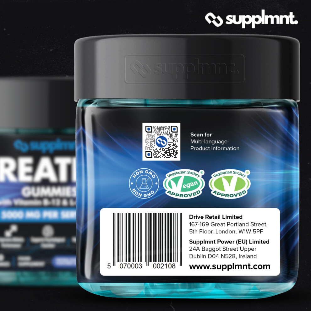 Supplmnt. Creatine Gummies 5000Mg 120Ct Max Strength Muscle Growth/Recovery Supplements For Men & Women Creatine Monohydrate Plus B12 And L-Taurine, B