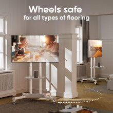 ONKRON Mobile TV Stand on Wheels for 32" - 65" Screen, Television Trolley up to 45 kg, Screen Trolley Wheels VESA 100x100-600x400, Height Adjustable F