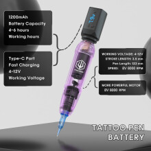 POSEIDON Tattoo Gun Kit, Wireless Tattoo Pen Kit with Long-Lasting Battery & Complete Starter Supplies | Professional Cordless Tattoo Machine for Begi