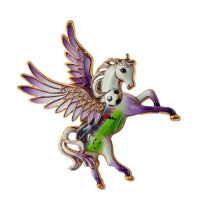 Broche en forme de cheval avec fermoir sécurisé pour-Violet
