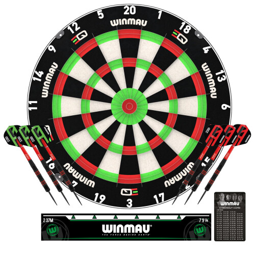 winmau WINMAU Dart Board - Equalizer Bundle - Dartboard for kids - Dual Core Technology - Professional Training Darts Board For Juniors - Includes Dartboard,