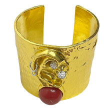 Vintage 3D menselijk gezicht brede manchetarmband-204