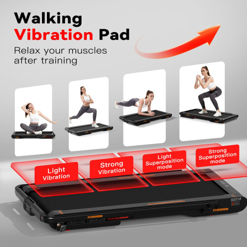Sperax 4‑in‑1 Foldable Vibration Walking Pad, 2.5HP Home Treadmill, 2