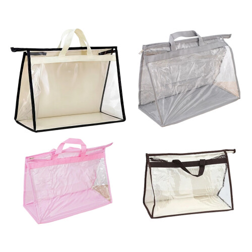 Compact Foldable Bags Sacks With Clear Front For Easy-L Pink