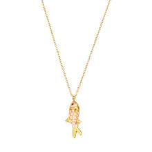 Elegante parels emaille visvormige hanger ketting in 2 kleuren-6