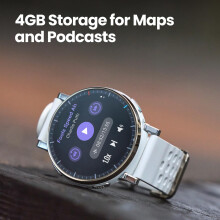 Amazfit Active 3 Premium GPS Running Smart Watch 45mm, 1.32" AMOLED Sapphire Display, 12-Day Battery, 4GB, NFC, Offline Maps, 170+ Workouts, 5 ATM, H