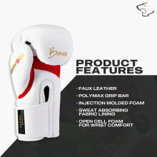 BRAVOSE Alpha Strap Boxing Gloves Mens, Women for Entry Level Boxers for Punching Bag Training & Sparring MMA Kick Boxing Muay Thai Made By Premium PU