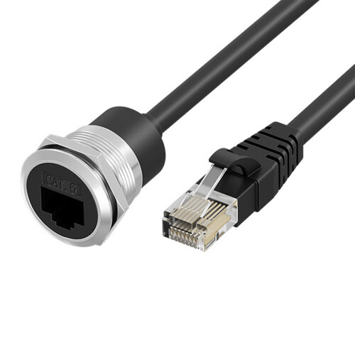 Eingebetteter Cat6-RJ45-Ethernet-Adapter, C-förmiges-Silber 1m