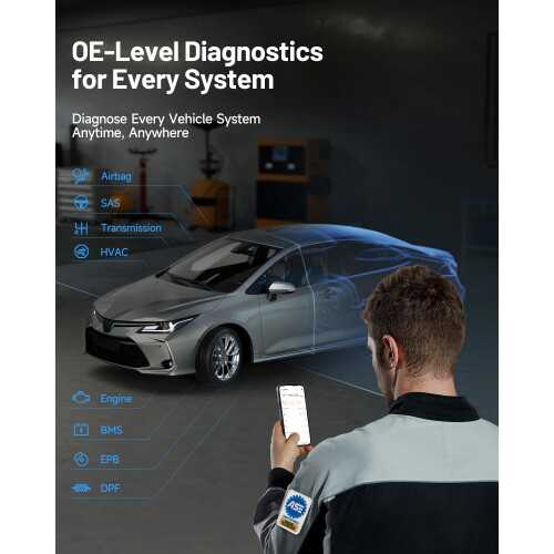 TOPDON TopScan Master Bluetooth OBD2 Scanner, AI-Assisted Full-System Wireless Car Code Reader, Bidirectional Tool for iOS & Android, 30 Reset Service 2
