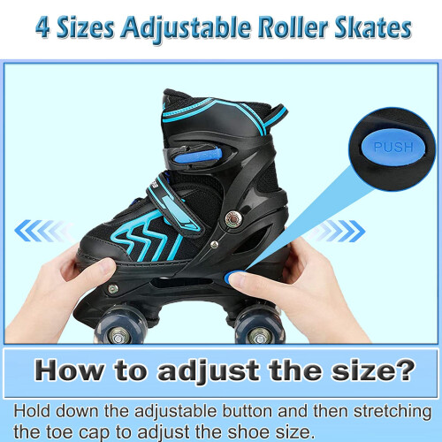 Adjustable Kids Roller Skates with Light Up Wheels, Fun Illuminating 2