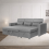 (Grey Linen) 4 Seater Reversible Sofa Bed Storage Sofa Bed Pull-Out Sleeper Corner L-Shaped UK 2
