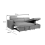 (Grey Linen) 4 Seater Reversible Sofa Bed Storage Sofa Bed Pull-Out Sleeper Corner L-Shaped UK 9