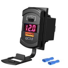 3 In 1 Car Charging Adapter With Type C PD And USB QC3 0-Red