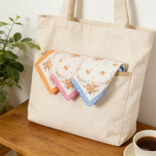 3Pcs Absorbent Floral Print Handkerchief Soft Cotton Hankies