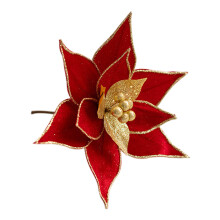 Gold Cloth Christmas Flower Ornament18x14cm or25x14cm