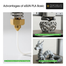 eSUN PLA Refill Filament 1.75mm, Dimensional Accuracy +/- 0.05mm, 1KG per Spool, 2 Spools for 3D Printers,White and White