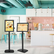 Mutualsign A4 Display Stand Heavy Duty Sign Stand with Stable Base, Floor Standing Poster Stand for Menu/Notice/Display, Outside Welcome Sign Holder,