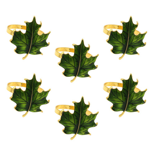 6-Pack Alloy Maple Leaf Napkin Rings