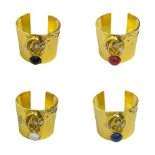 Vintage 3D Human Face Feature Wide Bangle Statement-204