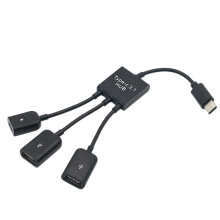 Universal USB C Splitter with USB and USB Port PVC-TypeC