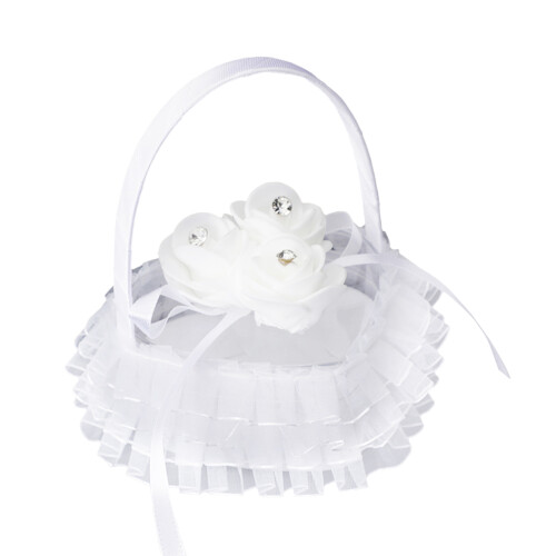 Wedding Ring Pillow Box Cloth White11x10cm