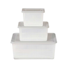 Food Grade PP Fridge Storage Containers with Drain Basket